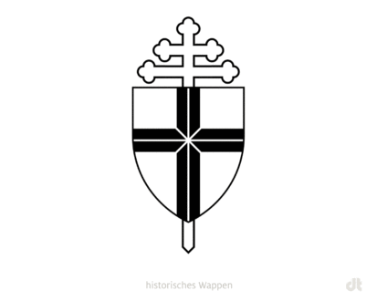 Erzbistum Köln Wappen Redesign, Bildquelle: Erzbistum Köln / Wikipedia, Bildmontage: dt