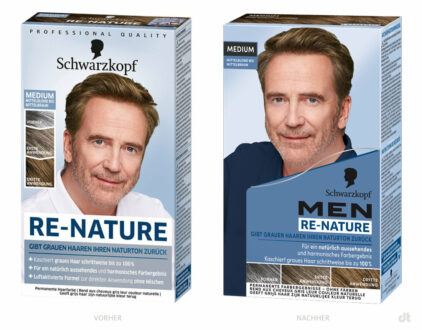 Schwarzkopf Men Re-Nature – vorher und nachher, Bildquelle: Henkel, Bildmontage: dt