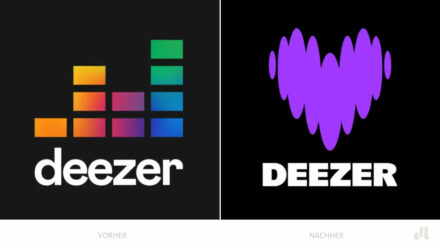 Deezer Logo – vorher und nachher, Bildquelle: Deezer, Bildmontage: dt