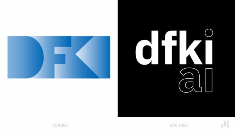 DFKI Logo / Profilbild – vorher und nachher, Bildquelle: DFKI/Facebook, Bildmontage: dt