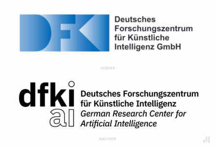 DFKI Logo – vorher und nachher, Bildquelle: DFKI, Bildmontage: dt