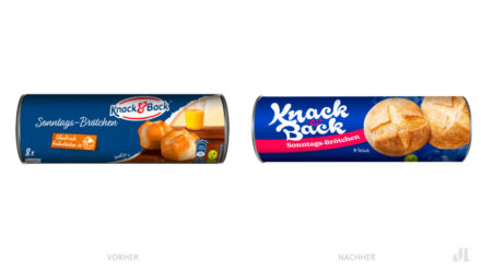 Knack & Back Sonntagsbrötchen – vorher und nachher, Bildquelle: Knack & Back/Cerelia, Bildmontage: dt