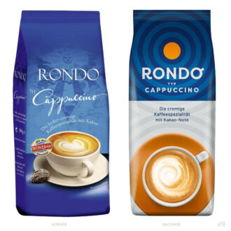 Rondo Cappuccino – vorher und nachher, Bildquelle: Röstfein, Bildmontage: dt