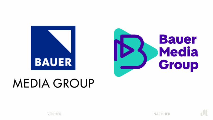 Bauer Media Group Logo – vorher und nachher, Bildquelle: Bauer Media Group, Bildmontage: dt