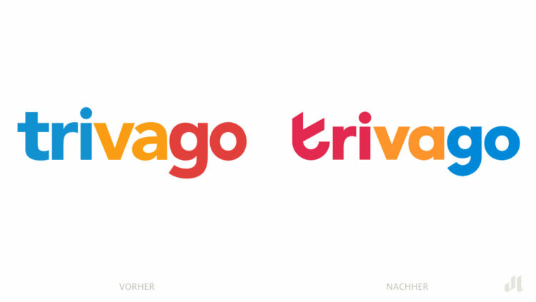 Trivago Logo – vorher und nachher, Bildquelle: Trivago, Bildmontage: dt