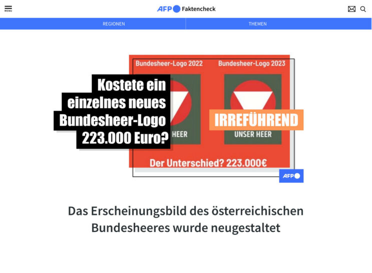 AFP Faktencheck – Bundesheer Logo, Quelle: AFP Faktencheck