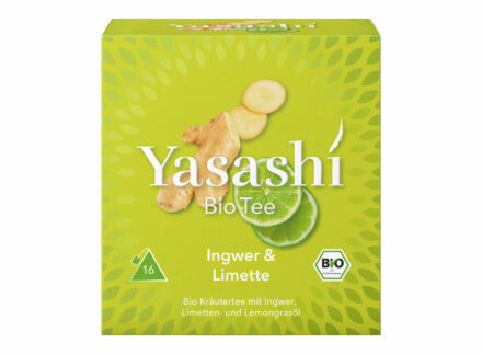 Yasashi Bio Tee Ingwer & Limette, Quelle: Yasashi/Ostfriesische Tee Gesellschaft