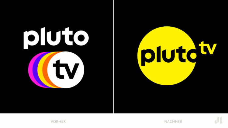 Pluto TV Logo – vorher und nachher, Bildquelle: Pluto TV/Paramount, Bildmontage: dt