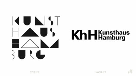 Kunsthaus Hamburg Logo – vorher und nachher, Bildquelle: Kunsthaus Hamburg, Bildmontage: dt