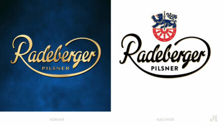 Radeberger Pilsner Logo / Profilbild – vorher und nachher, Bildquelle: Radeberger Gruppe, Bildmontage: dt