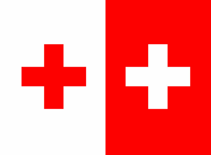 Positiv Negativ Zeichen – Rotes Kreuz / Schweizer Kreuz