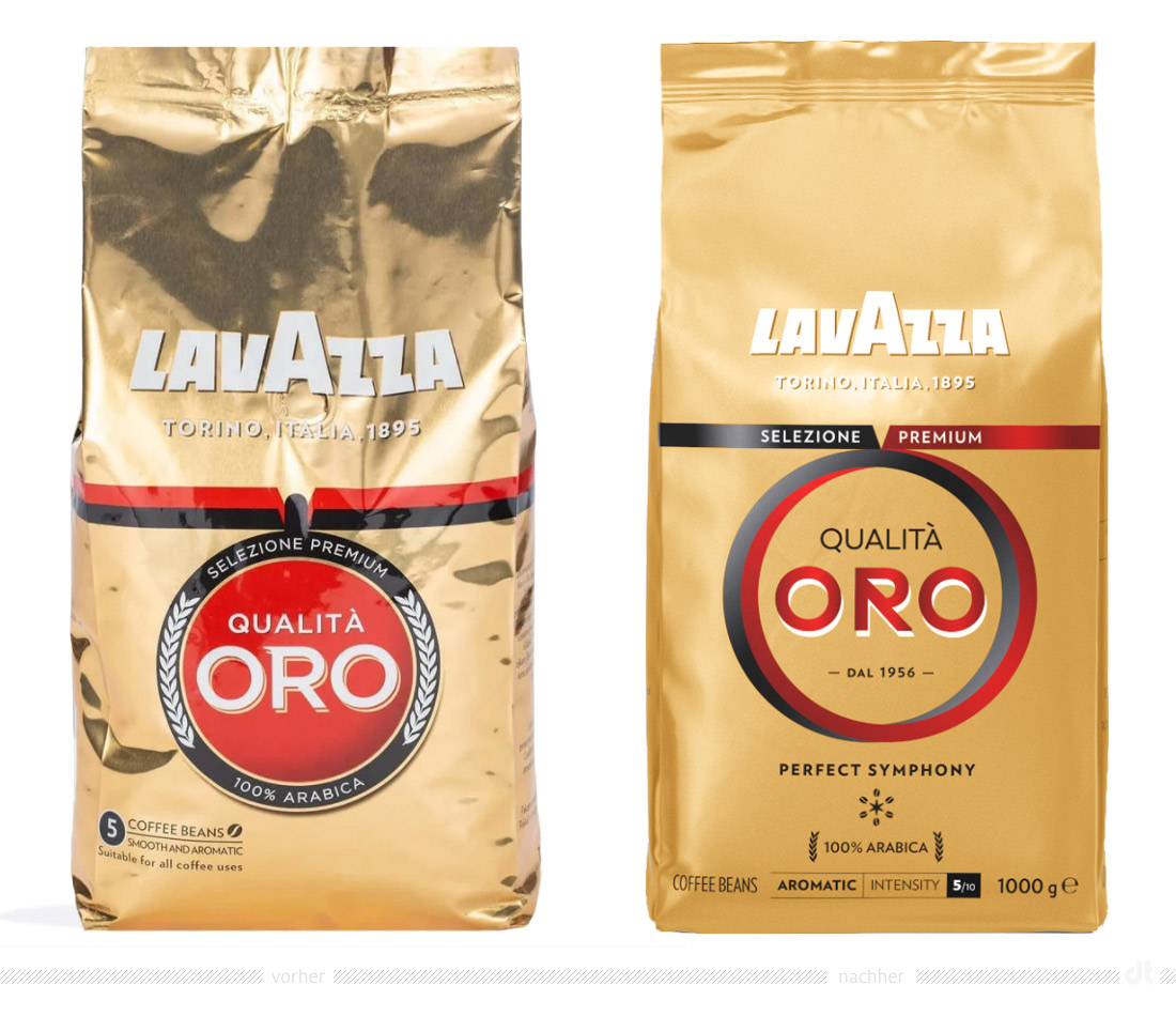 Lavazza Qualità Oro Kaffee Bohnen 1kg – vorher und nachher – Design